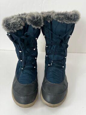 Quechua Lace-Up Winter Boots Waterproof with Faux Fur Cuff size 9.5